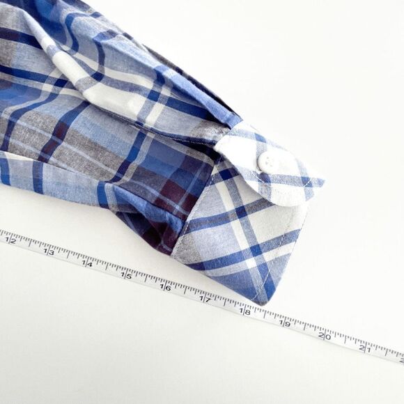 Riders by Lee Womens Button Down Shirt Long Sleeve Plaid Blue White XL - Picture 7 of 8